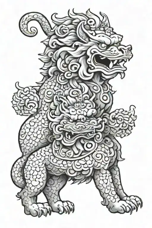 Twin Foo Dogs Standing Guard