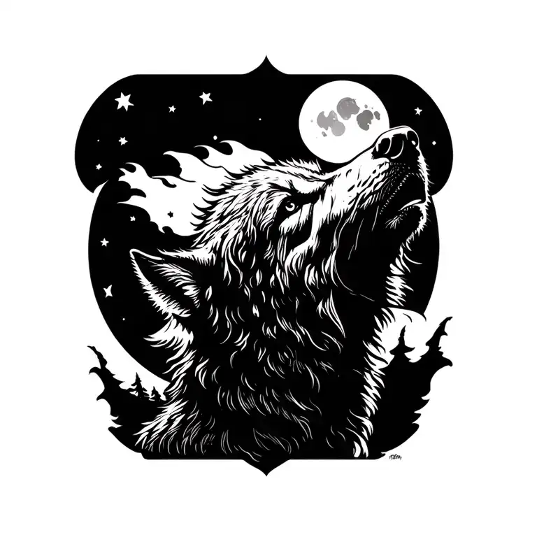 Wolf Howling At The Moon