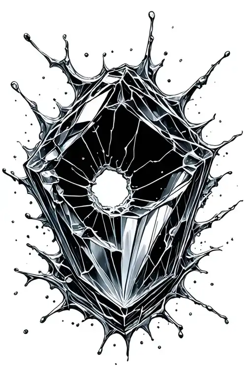 Broken Glass With Hole In The Middle