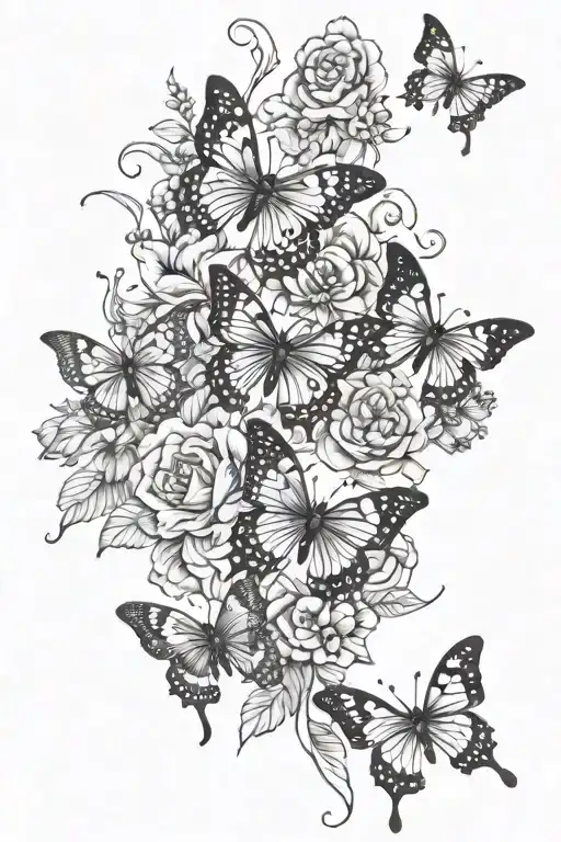 Butterflies And Flowers