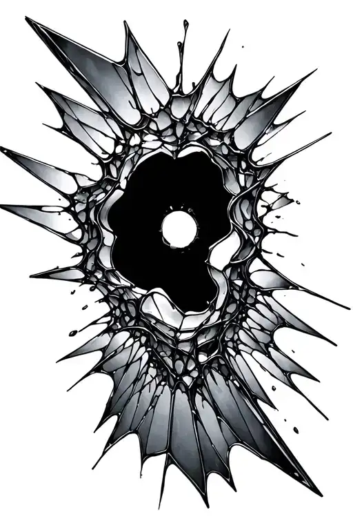 Broken Glass With Hole In The Middle Elenbogen