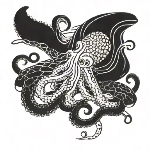 Kraken Wrapping Its Tentacles Around A Diver