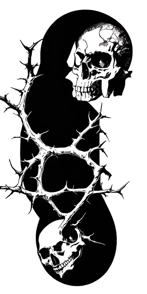 Death And Greek Gods And A Skull And A Thorny Branch