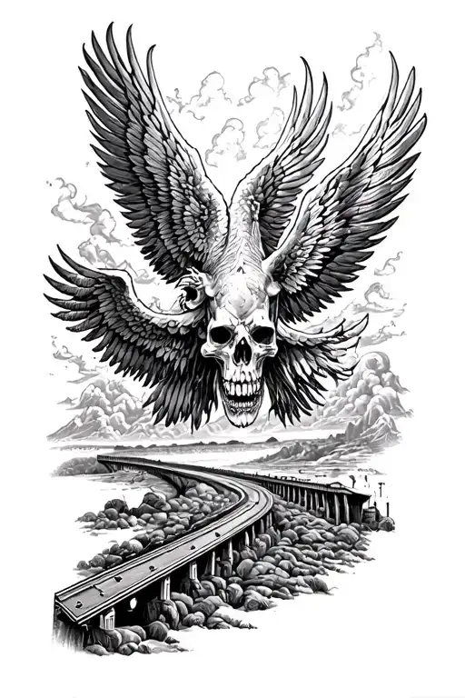 Realism Half Sleeve Tattoo Starway To Heaven And Highway To Hell