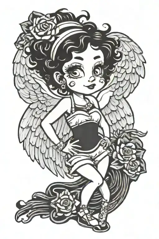 Betty Boop With Angel Wings And Halo