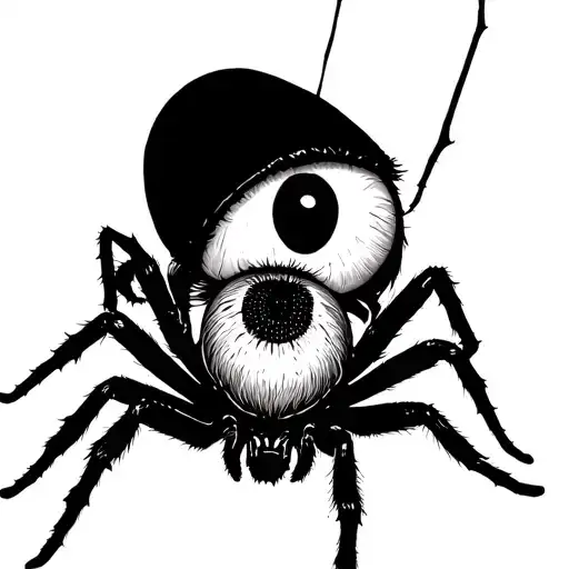 Spider On A Web With A Large Eye On Its Back