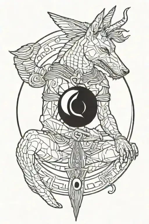 Anubis Holding The Balance Yin Yang Time