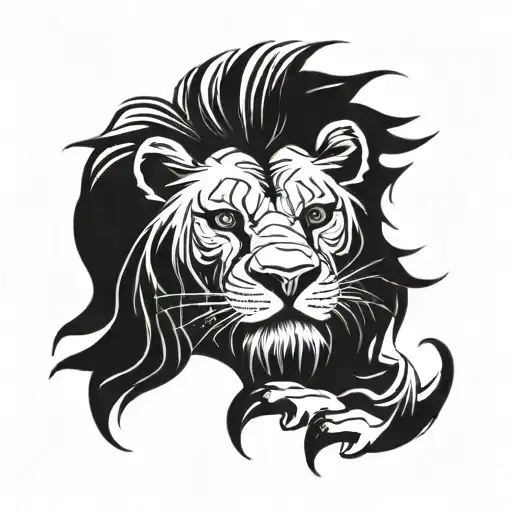 Incorporate A Japanese Deep Quote About Strength And Resilience Into A Lion Tattoo Design