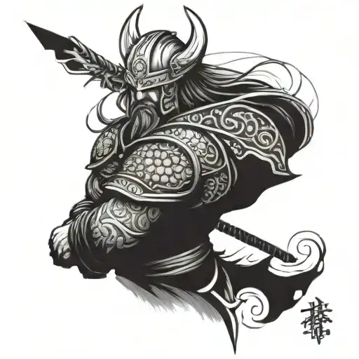 Vikings And Samurai Warrior