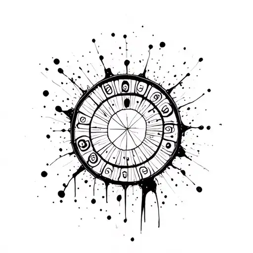 Circle Of Fifths Ink Splatter
