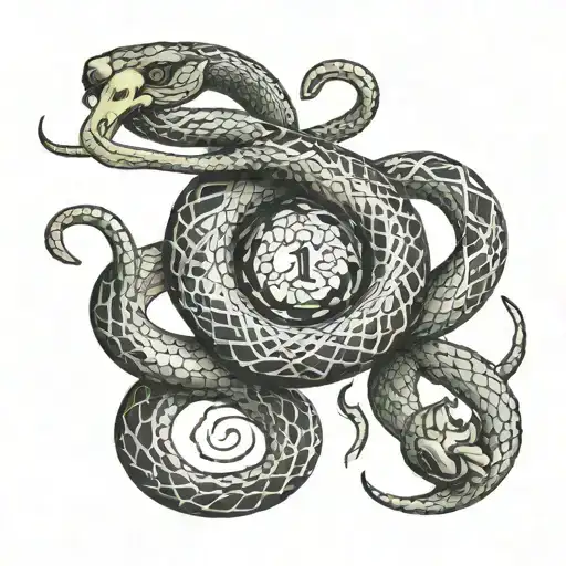 Make A Tattoo With Snakes Representing Dichotomy With The Number Eleven Spelled Out