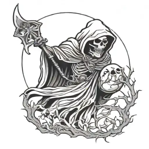 Reaper With Tree Back Ground