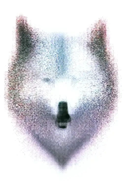 Growling Wolf Face And Realistic Rocky Mountains Inside