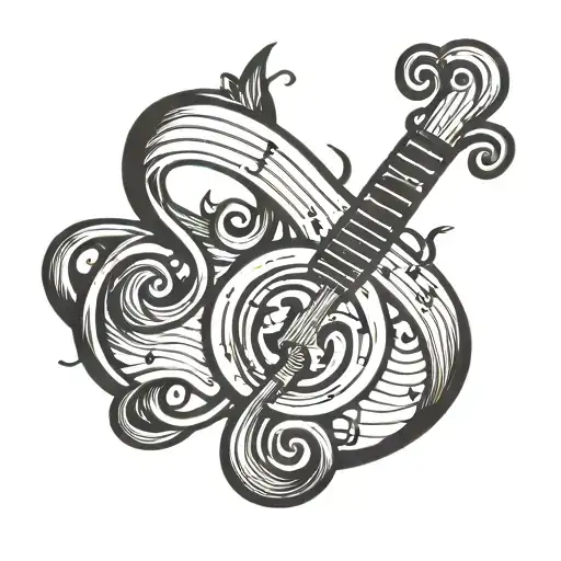 Country Music Note Intertwined Symbolizing Strength