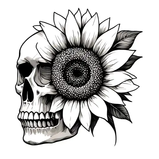 Skull And Sunflower