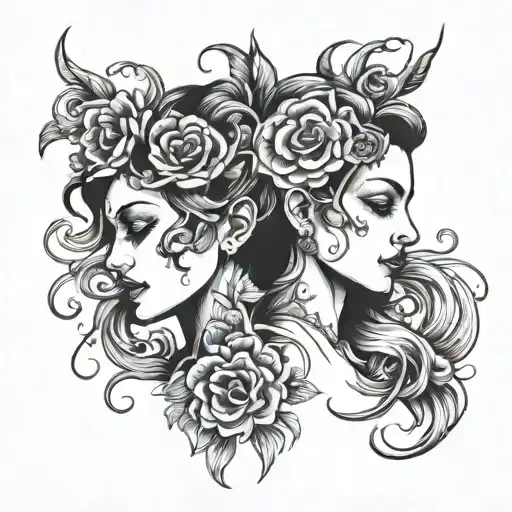 Two Headed Girl Half Body