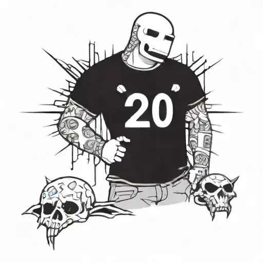 Jason Vortees' Cartoon Wearing A T Shirt With 2 Minutos On It