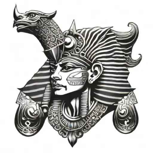Old Egypt God Tattoo Design