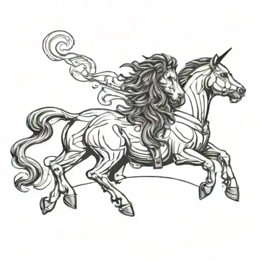 Lion And Horse