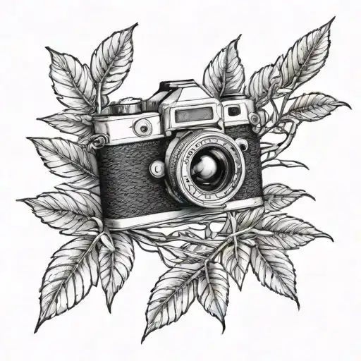 A Realistic Camera Surrounded By A Money Tree