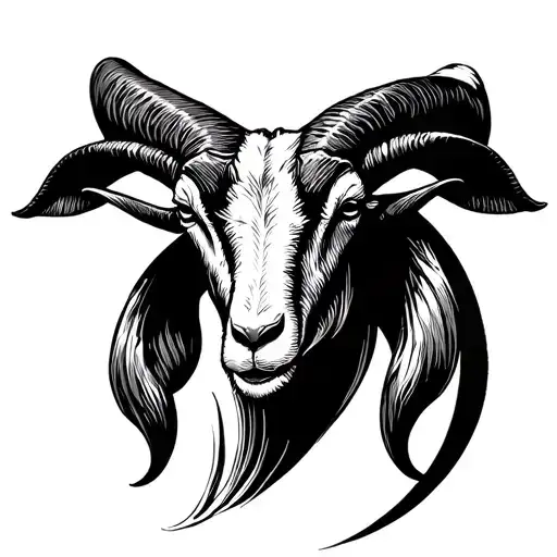Baphomet Goat Face Straight On View