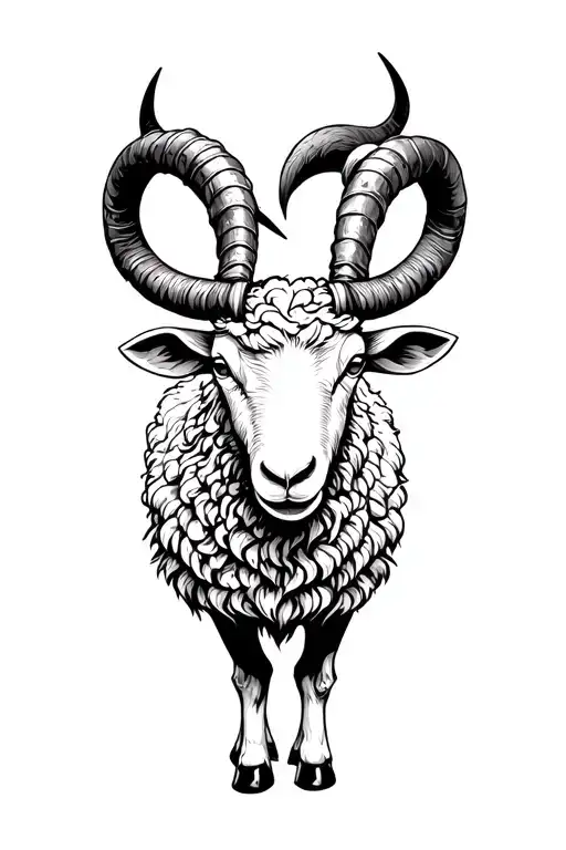 Black Sheep Army With Horns