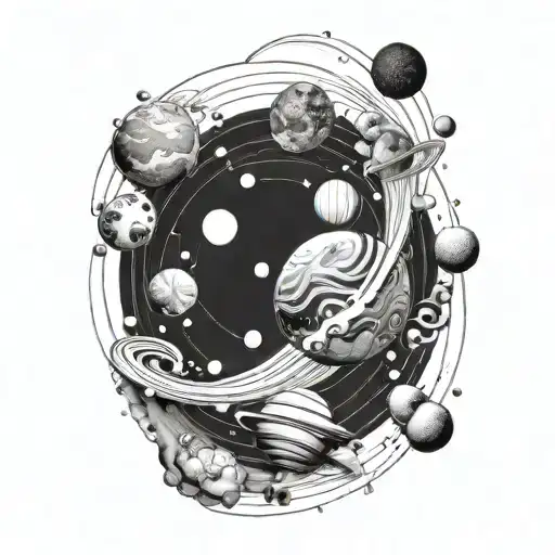 A Dynamic And Abstract Representation Of The Solar System In Motion