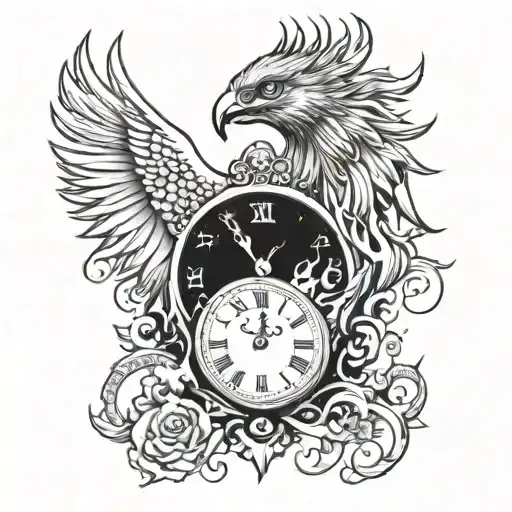 Clock Burning With Phoenix