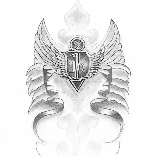1995 In Roman Numerals With Wings And A Halo