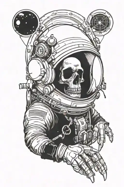 Skull In Astronaut Helmet