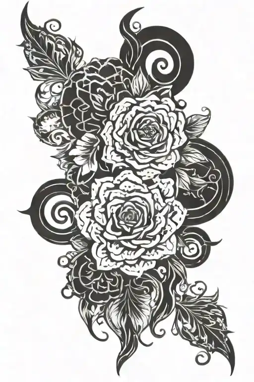 Dark Black Work Tattoo Half Sleeve