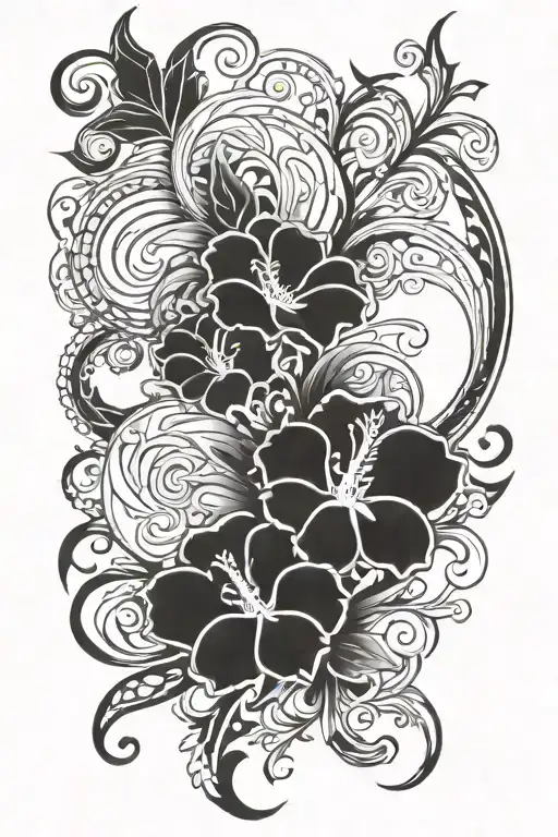 Dark Black Work Tattoo Half Sleeve