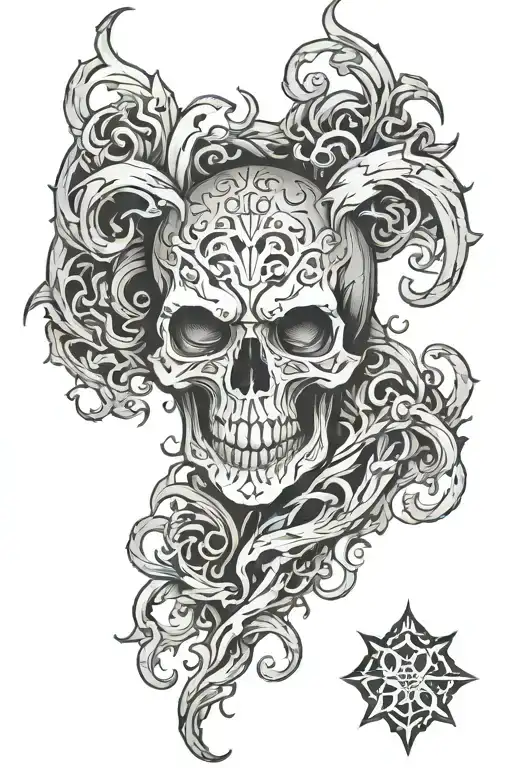 Dark Black Work Tattoo Half Sleeve Tattoo Design Evil
