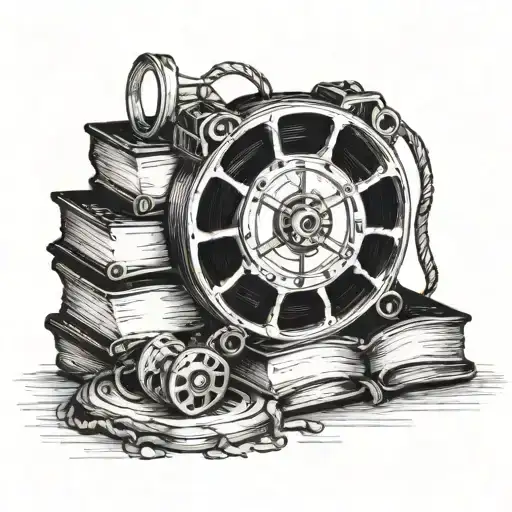 A Stack Of Books Transforming Into A Film Reel