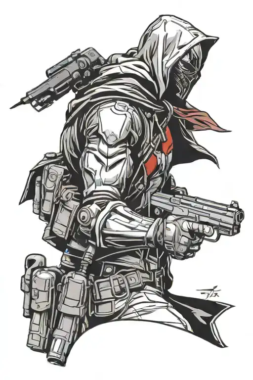 Red Hood Holding A Gun In Hand