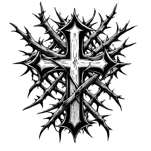 Cross With Thorns Intertwined