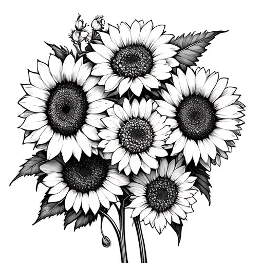 Sunflowers And Zinnias