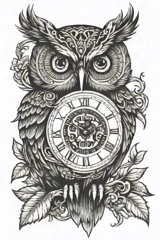 A Wise Owl With A Clock In Its Paws