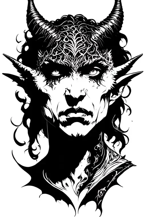 A Demon Who Stands For Egoism And Narcissism Whispers In Someone's Ear