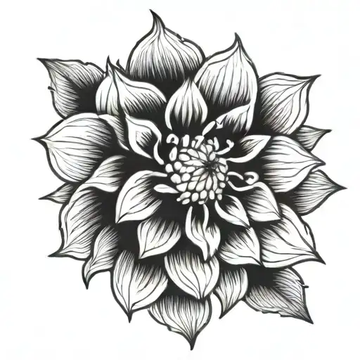 Dahlia Flower Tattoo Design