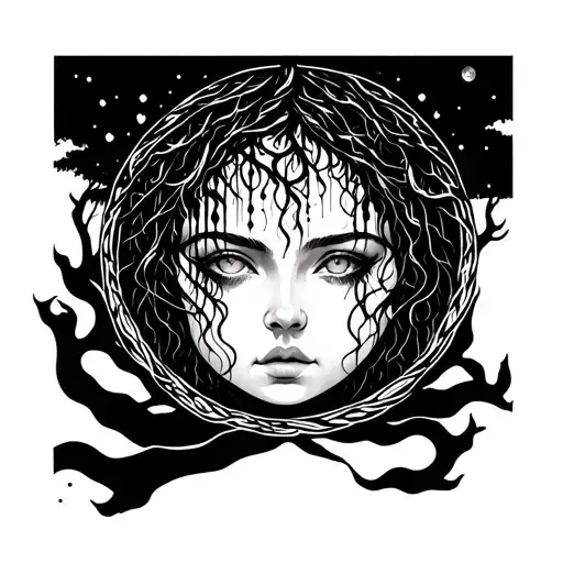 Lys With A Weeping Willow And Mercury The Planet