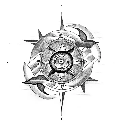 Sun Anchor Compass Bird Yin-yang