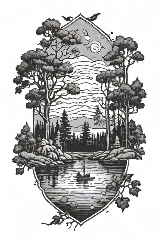 Lake Surrounded By Trees
