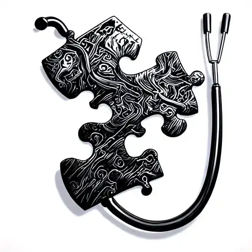 A Puzzle Piece Morphing Into A Stethoscope