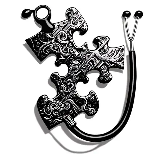 A Puzzle Piece Morphing Into A Stethoscope