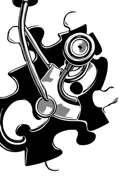 A Puzzle Piece Morphing Into A Stethoscope
