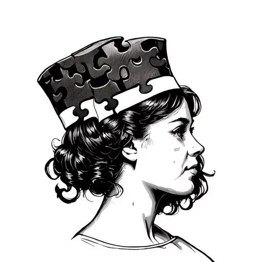 A Nurse's Cap Made Out Of Interconnected Puzzle Pieces