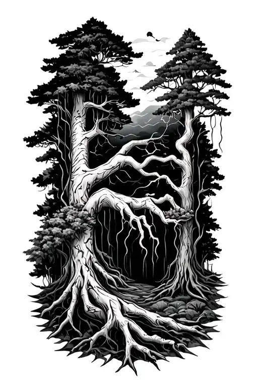 Trees Crawling Up Arm Sleeve