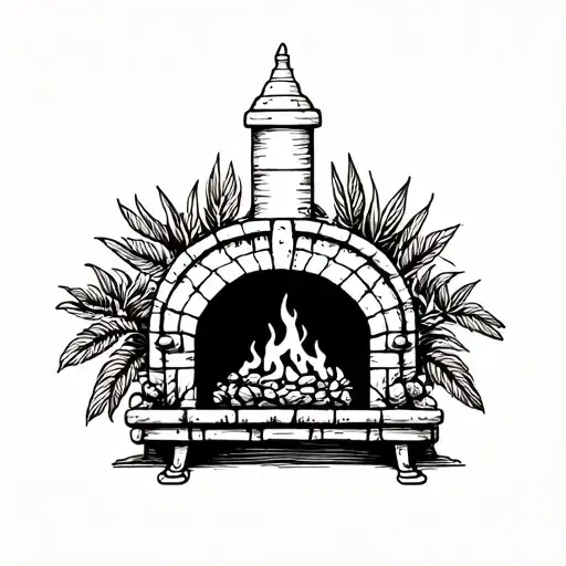 Combine A Chimenea And Palmas Cerro Into A Unique Tattoo Design