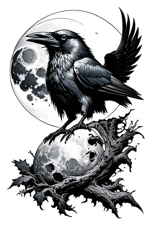 Raven Eating The Moon